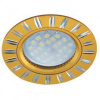 Ecola потолочный светильник MR16 DL3184 GU5.3 (23*78) встраиваемый, литой, двойные реснички по кругу, матовое золото, алюминий, (скрытый крепеж лампы)