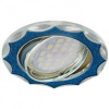 Ecola потолочный светильник MR16 DL36 GU5.3 (22*84) встраиваемый, литой, поворотный, "Звезда под стеклом", голубой блеск/хром